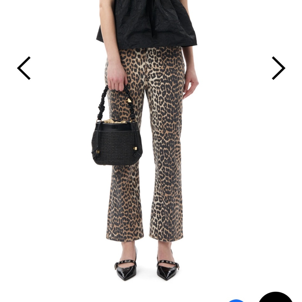 GANNI leopard Betzy Cropped Jeans